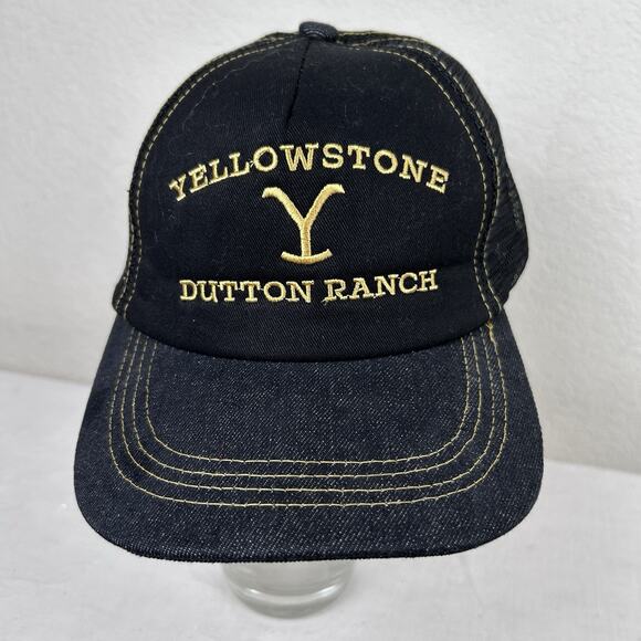 Yellowstone Dutton Ranch unisex trucker black mesh strap back pony tail - Picture 2 of 8